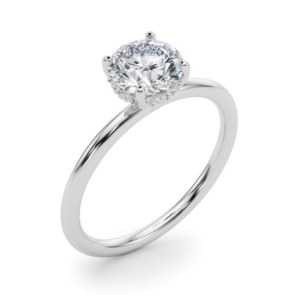 Eva Round Lab Grown Diamond Solitaire Engagement Ring IGI Certified-VIRABYANI